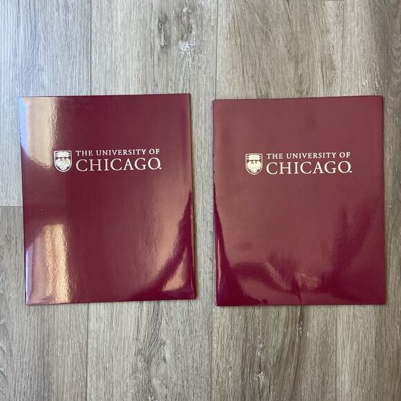 University of Chicago 2 Pocket Folders Lot 9 Maroon Grey Blue Seal - Picture 5 of 16